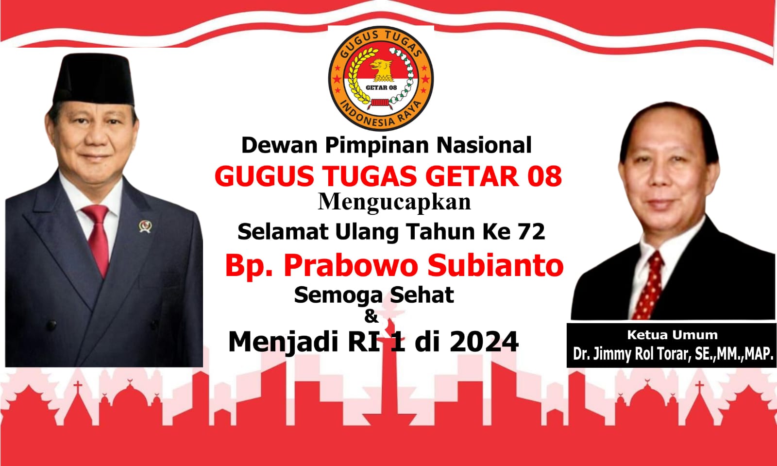 Dewan Pimpinan Nasional Gugus Tugas GETAR 08 Mengucapkan Selamat Ulang ...